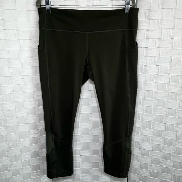 Lululemon Women’s Pace Rival Crop Full On Luxtreme 22" Dark Olive Size 10 Soft - Picture 2 of 11